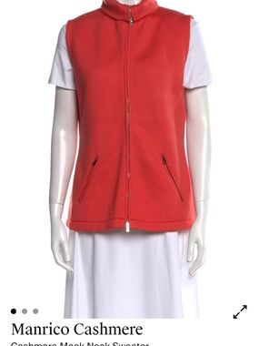 Coral Zip-Front Sleeveless Jacket